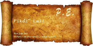 Pikó Emil névjegykártya