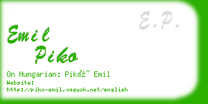 emil piko business card