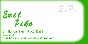 emil piko business card
